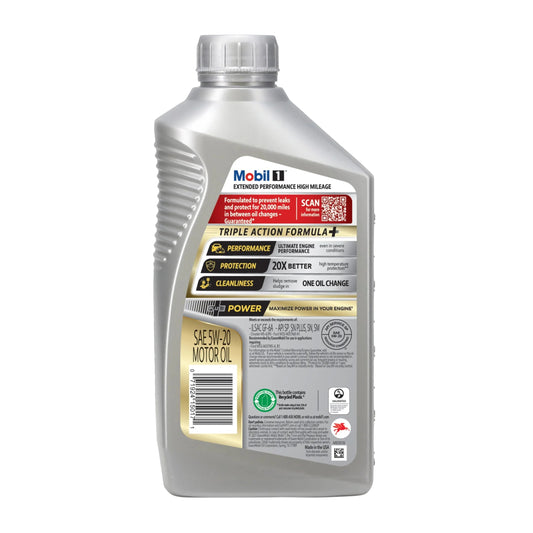 Extended Performance High Mileage Full Synthetic Motor Oil 5W-20, 1 Quart