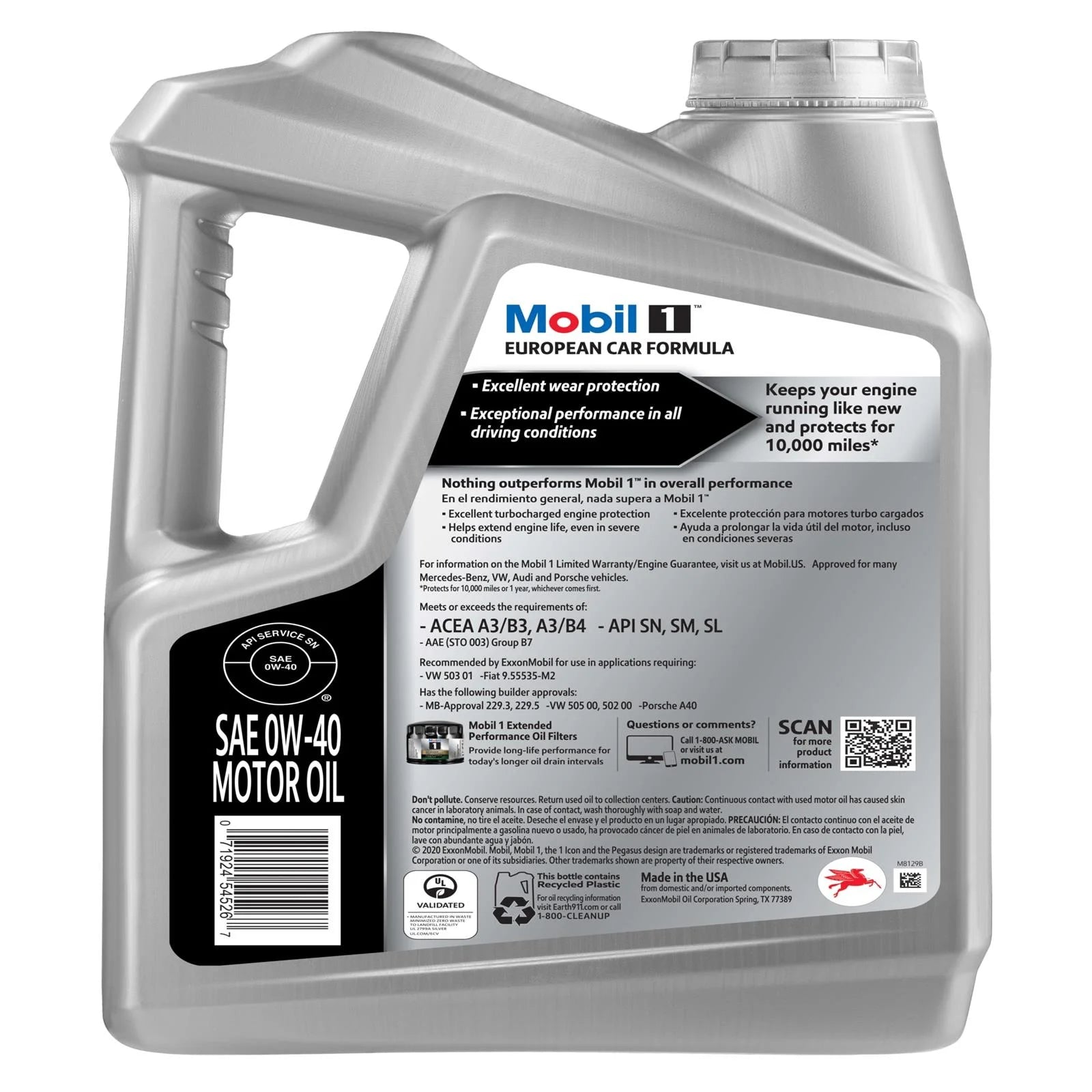 120760 FS European Full Synthetic 0W-40, 5 Qt, Case of 3