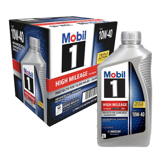 High Mileage Full Synthetic Motor Oil 10W-40, 1 Qt (6 Pack)