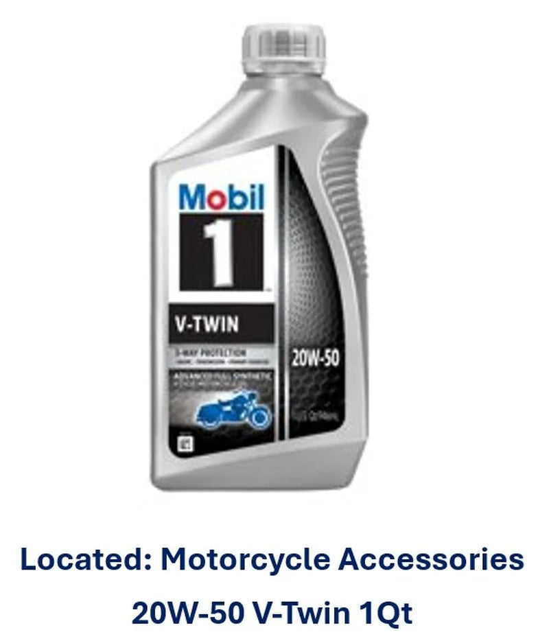 V-Twin Full Synthetic Motorcycle Oil 20W-50, 1 Quart